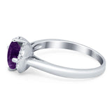 Round Natural Stone Wedding Ring