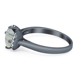 Round Natural Stone Wedding Ring