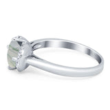 Round Natural Stone Wedding Ring