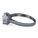 Round Natural Stone Wedding Ring