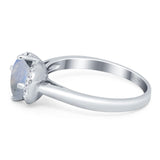 Round Natural Stone Wedding Ring