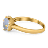 Round Natural Stone Wedding Ring