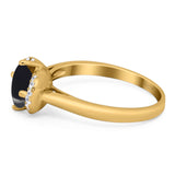 Round Natural Stone Wedding Ring