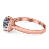 Round Natural Stone Wedding Ring