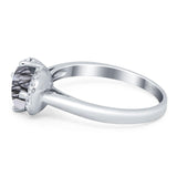 Round Natural Stone Wedding Ring