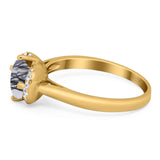 Round Natural Stone Wedding Ring