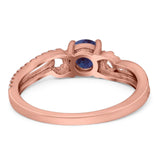 Art Deco Round Natural Stone Curved Ring