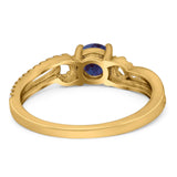 Art Deco Round Natural Stone Curved Ring