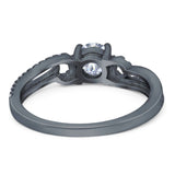 Art Deco Round Natural Stone Curved Ring