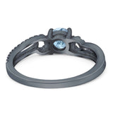 Art Deco Round Natural Stone Curved Ring