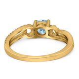 Art Deco Round Natural Stone Curved Ring