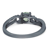 Art Deco Round Natural Stone Curved Ring