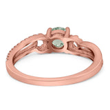 Art Deco Round Natural Stone Curved Ring