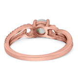 Art Deco Round Natural Stone Curved Ring