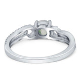 Art Deco Round Natural Stone Curved Ring