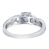 Art Deco Round Natural Stone Curved Ring