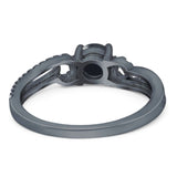 Art Deco Round Natural Stone Curved Ring