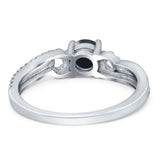 Art Deco Round Natural Stone Curved Ring