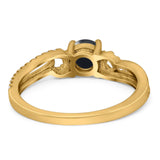 Art Deco Round Natural Stone Curved Ring