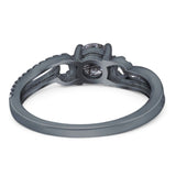 Art Deco Round Natural Stone Curved Ring