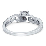 Art Deco Round Natural Stone Curved Ring