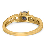 Art Deco Round Natural Stone Curved Ring