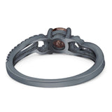 Art Deco Round Natural Stone Curved Ring