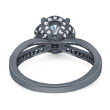 Split Shank Round Natural Stone Ring