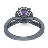 Split Shank Round Natural Stone Ring