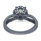 Split Shank Round Natural Stone Ring