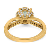 Split Shank Round Natural Stone Ring