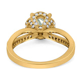 Split Shank Round Natural Stone Ring