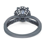 Split Shank Round Natural Stone Ring