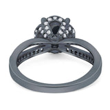 Split Shank Round Natural Stone Ring