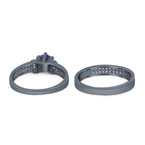 Two Piece Round Natural Stone Ring