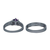 Two Piece Round Natural Stone Ring