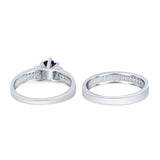 Two Piece Round Natural Stone Ring