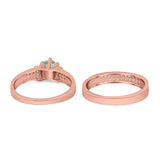 Two Piece Round Natural Stone Ring