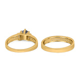 Two Piece Round Natural Stone Ring