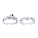 Two Piece Round Natural Stone Ring