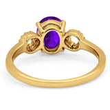 Art Deco Oval Natural Stone Filigree Ring