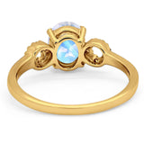 Art Deco Oval Natural Stone Filigree Ring