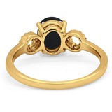 Art Deco Oval Natural Stone Filigree Ring