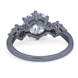 Art Deco Round Natural Stone Cluster Ring