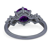 Art Deco Round Natural Stone Cluster Ring