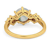 Art Deco Round Natural Stone Cluster Ring