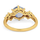 Art Deco Round Natural Stone Cluster Ring