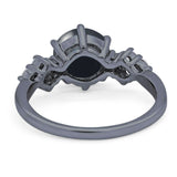 Art Deco Round Natural Stone Cluster Ring