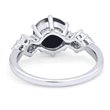 Art Deco Round Natural Stone Cluster Ring