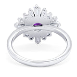 Art Deco Round Natural Stone Cocktail Ring